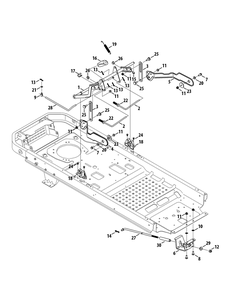 Deck Lift Diagram and Parts List for RZT-S42 (17AF2BDS010-17WF2BDS010-17WF2BDS056-17WF2BDS210)(2012) Cub Cadet Lawn Tractor